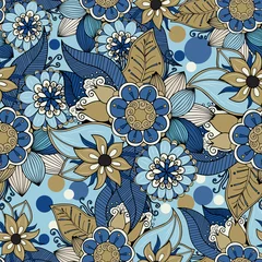 Fotobehang Seamless repeating floral pattern.Vector © alexmu