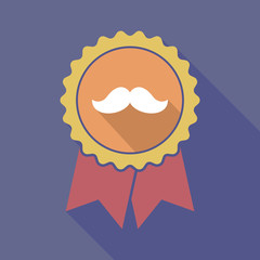 Long shadow badge with a moustache