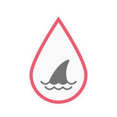 Isolated blood drop with a shark fin