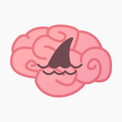 Isolated brain with a shark fin
