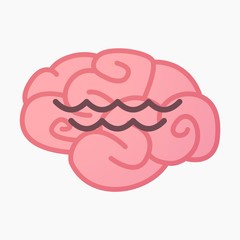 Isolated brain with a water sign