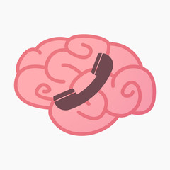 Isolated brain with a phone