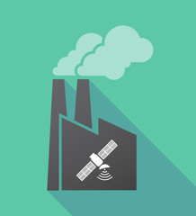 Long shadow factory with a satellite