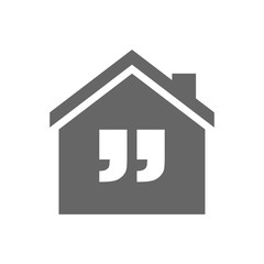 Isolated house with  quotes