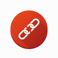 Isolated button with a broken chain
