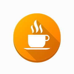 Isolated button with a cup of coffee