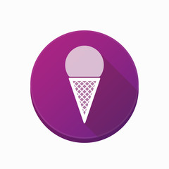 Isolated button with a cone ice cream