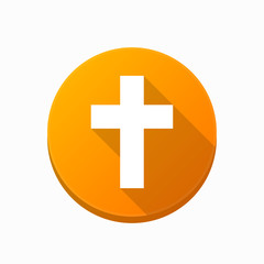 Isolated button with a christian cross