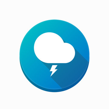 Isolated button with a stormy cloud