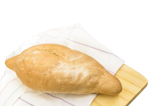 Wheat bread on a linen towel