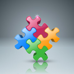 Obraz premium Puzzle logo. Business Infographics.