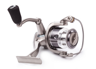 fishing reel isolated on white background
