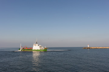 Hopper Dredger Vessel working near port gates