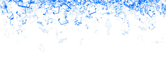 White musical banner with notes.