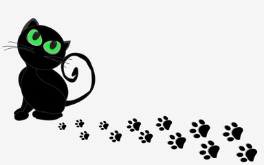 Black cats paw prints