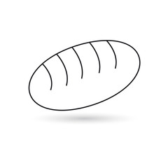 Loaf of bread icon outline black on white background.