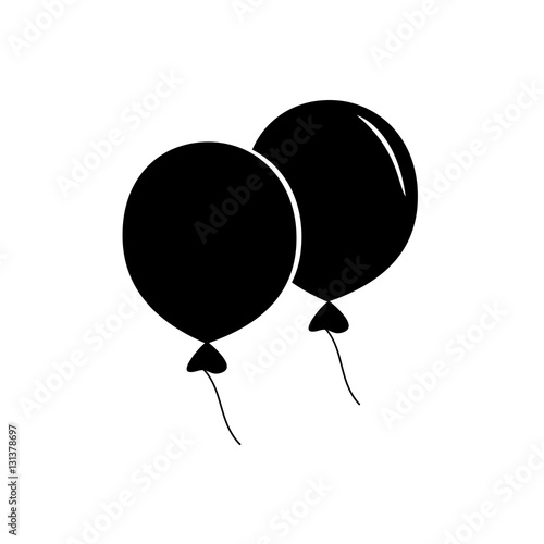 "Icon black balloons on a white background." Stock image and royalty