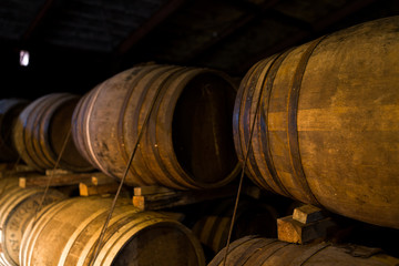 Wooden beer barrel