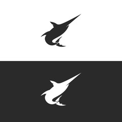 Blue Marlin or Swordfish Logo Silhouette. Isolated.