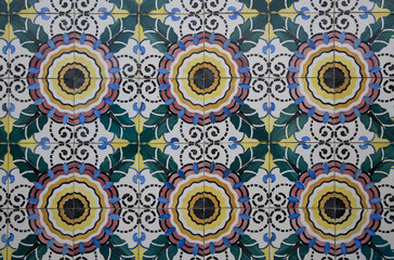 Detail of some typical portuguese tiles