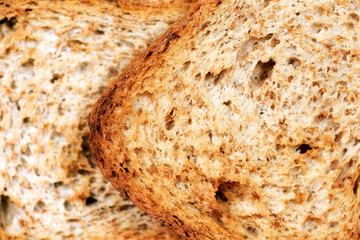Detail of two rusks of wholemeal flour - Macro photography