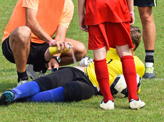 Fototapeta premium Injury on the soccer field