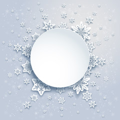 Winter snowflakes frame