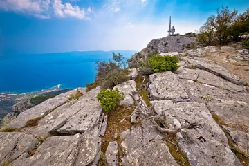 Photo sur Plexiglas Plage de la Corne d'Or, Brac, Croatie Montagne Vidova Gora sur l& 39 île de Brac