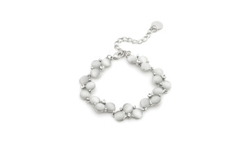 Elegant black and white bracelet on white background, isolated