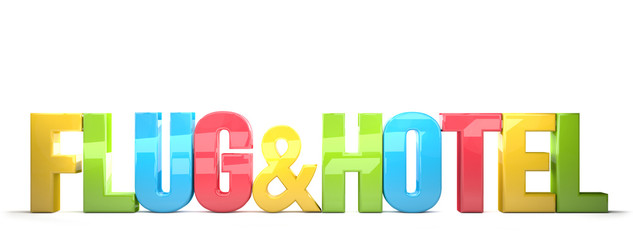 german language for flight and hotel 3d render