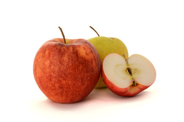 Naklejka na ściany i meble Two apples and one half apple