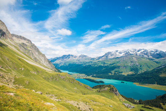 Silsersee und Silvaplanersee im Engadin