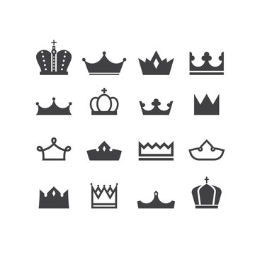 vector silhouettes crowns