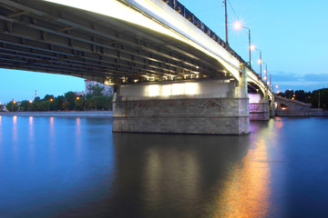 Bridge with decorative lights