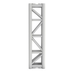 Steel truss girder element. 3d render isolated on white