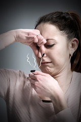 Obraz premium portrait of disgusted woman