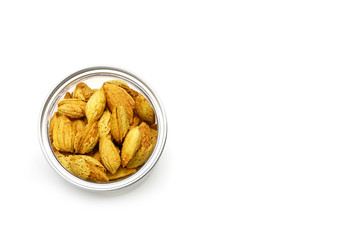 almonds nut on white