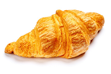 fresh croissant on white background