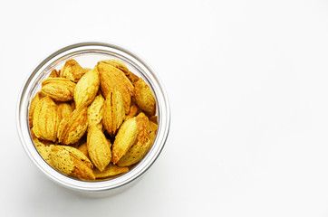 almonds nut on white