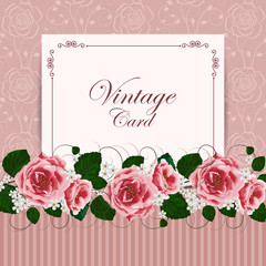 Fototapeta na wymiar Vintage card with flowers