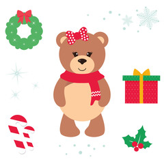 cute teddy vector cartoon illustration