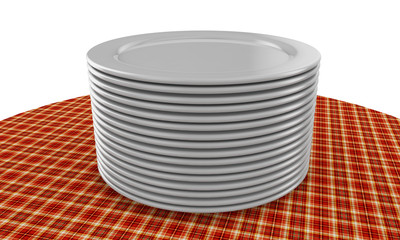 3d rendering empty dish  on a white background