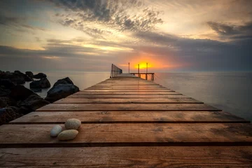 Fototapete Bestsellern Landschaften Sonnenaufgang am Meer an der Schwarzmeerküste in der Nähe von Varna, Bulgarien