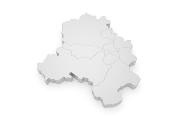 Delhi - Stadtplan - Bezirke 3D