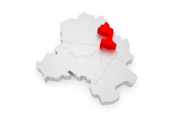 Obraz premium North Delhi - Stadtplan - Bezirke 3D