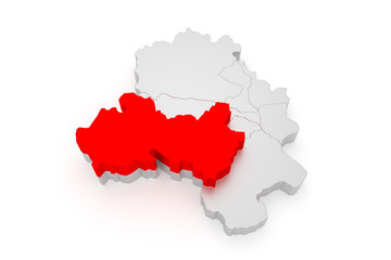 Fototapeta premium South West Delhi - Stadtplan - Bezirke 3D