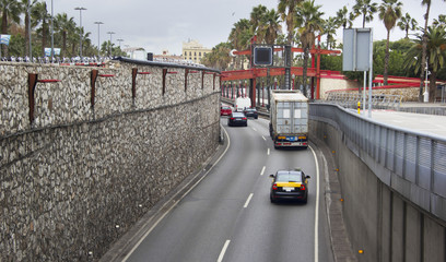 vehicular traffic on the road