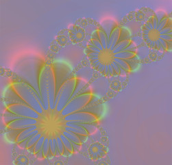 Abstract mysterious lovely flowers