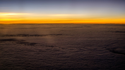 Cloud and Sunset Horizon Background