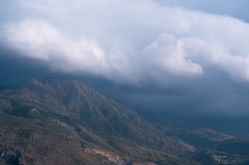 mountain view on a cloudy day